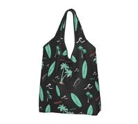 Buewutiry - Borsa grande da donna - Borse per generi alimentari leggere e riutilizzabili a forma di tavola da surf - Sacchetti per la spesa in tessuto per lavoro, spiaggia e viaggi con manici