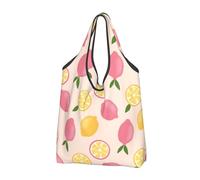 Buewutiry Borsa grande da donna leggera bella rosa giallo riutilizzabile pieghevole borse della spesa per generi alimentari borse di stoffa lavoro spiaggia viaggio con manici