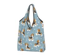 Buewutiry - Borsa grande da donna, leggera e riutilizzabile, design carino Beagle Dog - Borse per la spesa in tessuto con manici per lavoro, spiaggia e viaggi