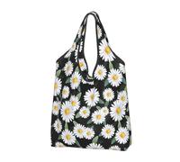 Buewutiry - Borsa grande da donna, leggera ed estetica, design vintage girasole, borse per la spesa pieghevoli, borse per la spesa in tessuto per lavoro, spiaggia, viaggi con manici