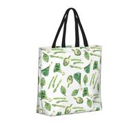 Buewutiry Borsa grande da donna riutilizzabile con cerniera borse da spiaggia da donna cipolle verdi asparagi borsa mamma adatta per ospedale spiaggia viaggi shopping