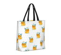 Buewutiry Borsa grande da donna riutilizzabile con cerniera borse da spiaggia da donna design cartone animato occhiali da immersione anatra borsa mamma adatta per ospedale spiaggia viaggi