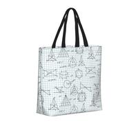 Buewutiry Borsa grande da donna riutilizzabile con cerniera borse da spiaggia da donna fantasia equazioni matematiche borsa per mamma adatta per ospedale spiaggia viaggi shopping