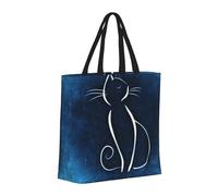 Buewutiry Borsa grande da donna riutilizzabile con cerniera borse da spiaggia per donne borsa da disegno gatto per mamma adatta per ospedale spiaggia viaggi shopping