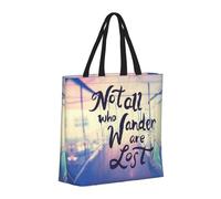 Buewutiry Borsa grande da donna riutilizzabile con cerniera borse da spiaggia per donne non tutti coloro che vagano sono persi borsa per la mamma adatta per ospedale, spiaggia, viaggi