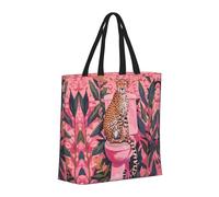 Buewutiry Borsa grande da donna riutilizzabile con cerniera borse da spiaggia per le donne ghepardo sul water umorismo arte mamma adatta per ospedale spiaggia viaggi shopping