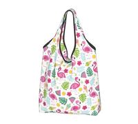 Buewutiry - Borse da donna grandi e leggere riutilizzabili da donna, design fenicottero rosa C, borse per la spesa in tessuto per lavoro, spiaggia, viaggi con manici