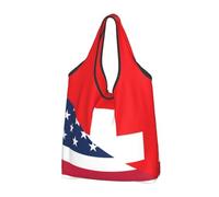 Buewutiry - Borse per la spesa in tessuto grandi e leggere riutilizzabili da donna (2 pezzi, borse per la spesa pieghevoli, borse per la spesa in tessuto per lavoro, spiaggia, viaggi con manici