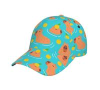 Buewutiry Cappello da baseball da donna e uomo, capibara da nuoto, arancione, alla moda, regolabile, per donne e uomini