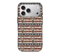 Buewutiry Compatibile con iPhone 17 Pro Custodia sottile e robusta da 6,3 pollici - TPU Deer Flag Pattren Print Pattern Cover compatibile con iPhone 17 Pro Custodia protettiva sottile, antigraffio