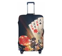 Buewutiry Copertura protettiva per bagagli da viaggio, con chip da poker casinò, antigraffio, adatta per bagagli da 45 a 81 cm, Nero , L