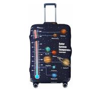 Buewutiry Copertura protettiva per bagagli da viaggio, con diagramma delle temperature del sistema solare, lavabile, per bagagli da 45,7 a 81,7 cm, Nero , x-large