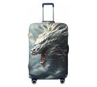Buewutiry Copertura protettiva per bagagli da viaggio, con drago bianco nuvola, antigraffio, adatta per bagagli da 45,7 a 81,7 cm, Nero , M