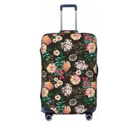 Buewutiry Copertura protettiva per bagagli da viaggio, con garofani e fiori, n. 1002, lavabile, per bagagli da 45,7 a 81,7 cm, Nero , L