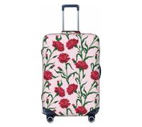 Buewutiry Copertura protettiva per bagagli da viaggio, con garofani e fiori, n. 1018, lavabile, per bagagli da 45,7 a 81,7 cm, Nero, Small