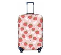 Buewutiry Copertura protettiva per bagagli da viaggio, con grazioso papillon a fragola, antigraffio, adatta per bagagli da 45,7 a 81,7 cm, Nero , S
