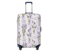 Buewutiry Copertura protettiva per bagagli da viaggio, con papillon e fiori di lavanda, antigraffio, adatta per bagagli da 45 a 81 cm, Nero , M