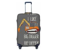 Buewutiry Copertura protettiva per bagagli da viaggio, con scritta "I Like Big Digger", lavabile, per bagagli da 45,7 a 81,7 cm, Nero , M