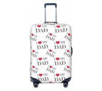 Buewutiry Copertura protettiva per bagagli da viaggio, con scritta "I Love My Dad", antigraffio, adatta per bagagli da 45,7 a 81,7 cm, Nero , S