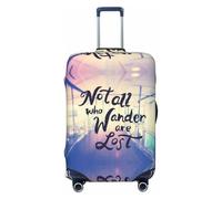 Buewutiry Copertura protettiva per bagagli da viaggio, con scritta in lingua inglese "Not All Those Who Wander Are Lost", antigraffio, adatta per bagagli da 45 a 81 cm, Nero , S