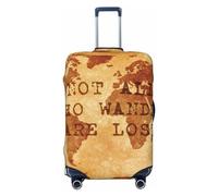 Buewutiry Copertura protettiva per bagagli da viaggio, con scritta in lingua inglese "Not All Those Who Wander Are Lost2", lavabile, per bagagli da 45,7 a 81,7 cm, Nero , L
