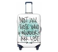 Buewutiry Copertura protettiva per bagagli da viaggio, con scritta in lingua inglese "Not All Who Wander Are Lost1", lavabile, per bagagli da 45,7 a 81,7 cm, Nero , M