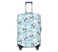Buewutiry Copertura protettiva per bagagli da viaggio, con simpatico panda e orsetto antigraffio, adatta per bagagli da 45,7 a 81,7 cm, Nero , x-large