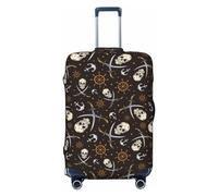 Buewutiry Copertura protettiva per bagagli da viaggio, con teschi pirati, antigraffio, adatta per bagagli da 45,7 a 81,7 cm, Nero , S