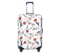 Buewutiry Copertura protettiva per bagagli da viaggio, con tulipani e fiori n. 1006, lavabile, per bagagli da 45,7 a 81,7 cm, Nero , S