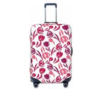 Buewutiry Copertura protettiva per bagagli da viaggio, con tulipani e fiori n. 1007, lavabile, per bagagli da 45,7 a 81,7 cm, Nero , x-large