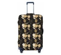 Buewutiry Copertura protettiva per bagagli da viaggio, con tulipani e fiori n. 1012, lavabile, per bagagli da 45,7 a 81,7 cm, Nero , S