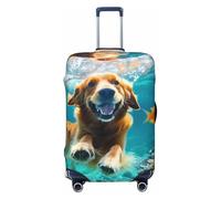 Buewutiry Copertura protettiva per bagagli da viaggio - Dog Underwater Adventure Anti-Scratch Valigie copre per bagagli da 45,7 a 81,7 cm, Nero , L
