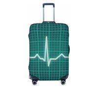 Buewutiry Copertura protettiva per bagagli da viaggio, lavabile Ecg Wave, per bagagli da 45,7 a 81,7 cm, Nero , L