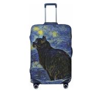 Buewutiry Copertura protettiva per bagagli da viaggio, lavabile, motivo: gatto Shambhala in Van Gogh, impressionista, per bagagli da 45,7 a 81,7 cm, Nero , x-large