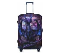 Buewutiry Copertura protettiva per bagagli da viaggio, motivo drago fantasy in cattedrale, antigraffio, adatta per bagagli da 45,7 a 81,7 cm, Nero , M
