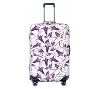 Buewutiry Copertura protettiva per bagagli da viaggio, motivo fiori viola n. 1002, lavabile, per bagagli da 45,7 a 81,7 cm, Nero , x-large