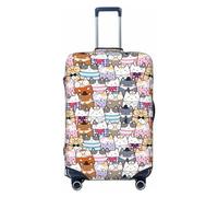 Buewutiry Copertura protettiva per bagagli da viaggio, motivo: gatto carino n. 1032, lavabile, per bagagli da 45,7 a 81,7 cm, nero, Medium