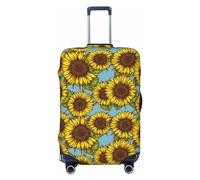 Buewutiry Copertura protettiva per bagagli da viaggio, motivo: girasoli n. 1004, lavabile, per bagagli da 45,7 a 81,7 cm, Nero , S