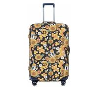 Buewutiry Copertura protettiva per bagagli da viaggio, motivo: girasoli n. 1036, lavabile, per bagagli da 45,7 a 81,7 cm, Nero , x-large