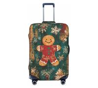 Buewutiry Copertura protettiva per bagagli da viaggio, motivo omino di pan di zenzero natalizio, antigraffio, adatta per bagagli da 45 a 81 cm, Nero , L
