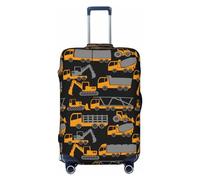 Buewutiry Copertura protettiva per valigie da viaggio - giallo escavatore antigraffio per valigie da 45,7 - 81,7 cm, Nero , S