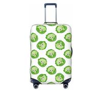 Buewutiry Copertura protettiva per valigie da viaggio, motivo cavolo luminoso con occhi carini, antigraffio, adatta per bagagli da 45 a 81 cm, nero, Medium