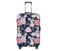 Buewutiry Copertura protettiva per valigie da viaggio, motivo: fiori di rosa n. 1074, lavabile, per bagagli da 45,7 a 81,7 cm, Nero , x-large