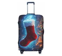 Buewutiry Copertura protettiva per valigie da viaggio, motivo natalizio con calzini da sogno, antigraffio, adatta per bagagli da 45,7 a 81,7 cm, Nero , x-large