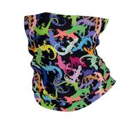 Buewutiry - Copri collo uomo e donna - Bel geco lucertola verde colorato sciarpa cappuccio maschera facciale bandana sciarpa