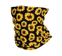 Buewutiry - Copri collo uomo e donna - Bel girasole in nero - Passamontagna - Maschera facciale - Bandana