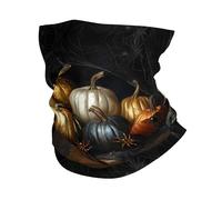 Buewutiry - Coprigambe per uomo e donna - Sciarpa a forma di zucca dipinta in metallo di Halloween - Passamontagna - Maschera facciale - Bandana - Sciarpa collo