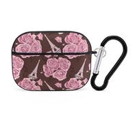 Buewutiry Custodia compatibile con AirPods Pro di seconda generazione, custodia rosa con torre floreale compatibile con Airpods Pro, custodia carina compatibile con custodia AirPods Pro 2