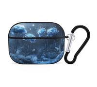 Buewutiry Custodia compatibile con AirPods Pro di seconda generazione, custodia satinata con fiori di mezzanotte compatibile con Airpods Pro, custodia carina compatibile con custodia AirPods Pro 2