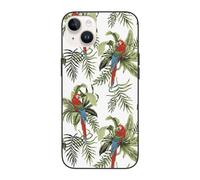 Buewutiry Custodia compatibile con iPhone 14 Carina compatibile con iPhone 13 Custodia da 6,1 pollici - Rosso Oro Carino ara Parrot Plant Case Compatibile con iPhone 14 Phone Case / 13 Phone Case for